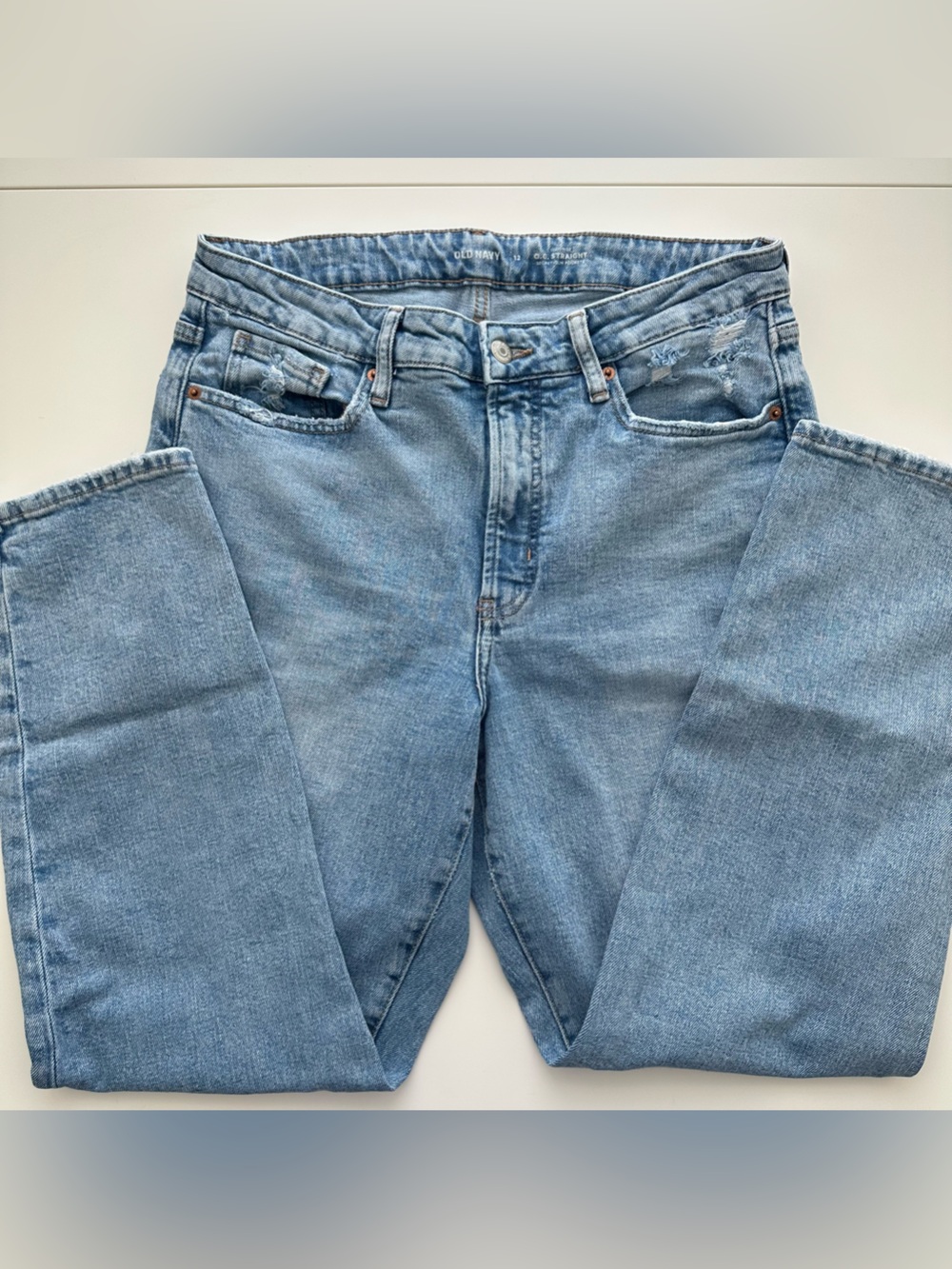 Old Navy O.G. Straight high rise medium blue jeans- 12